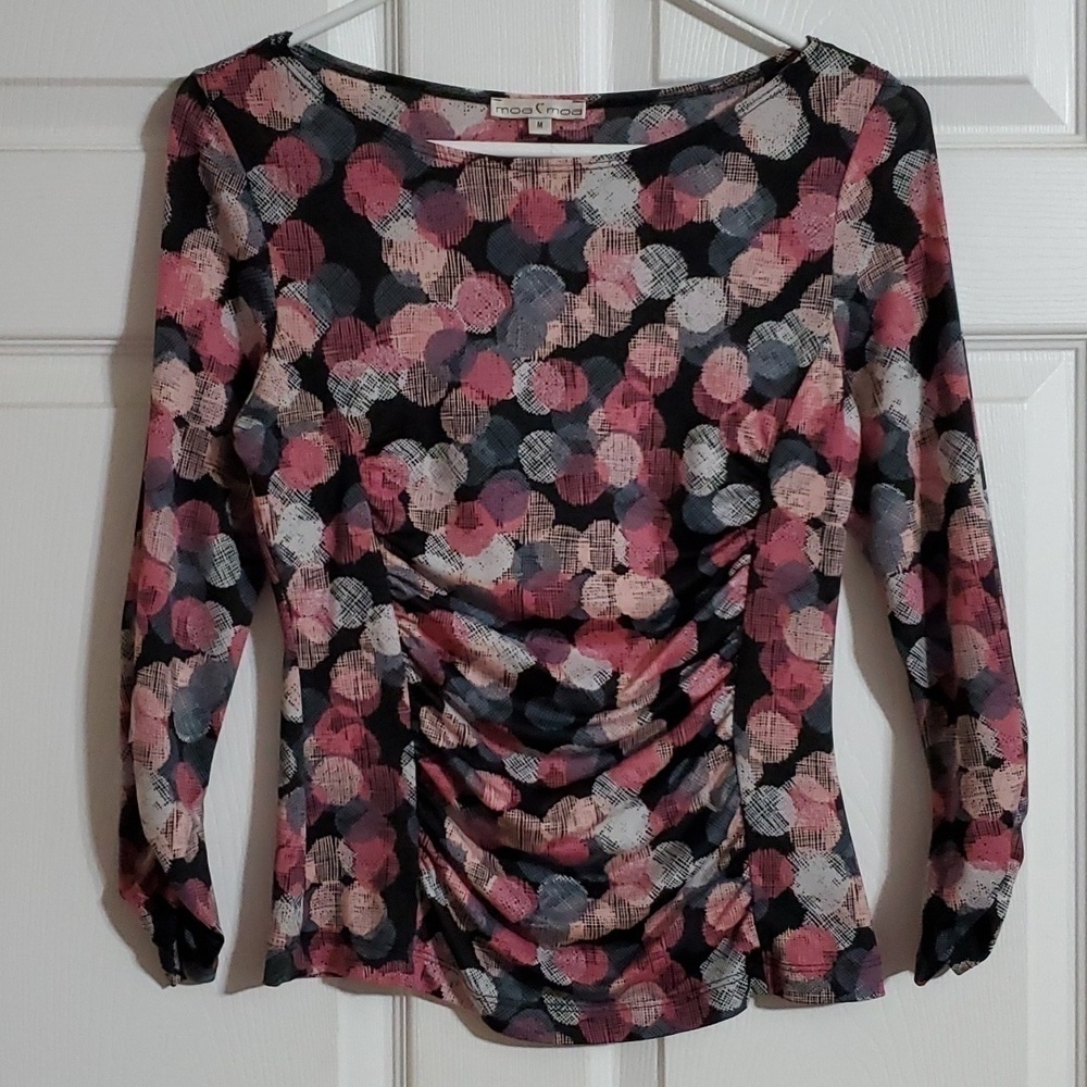 Moa Moa Women's Black Ruched Top Size Medium
